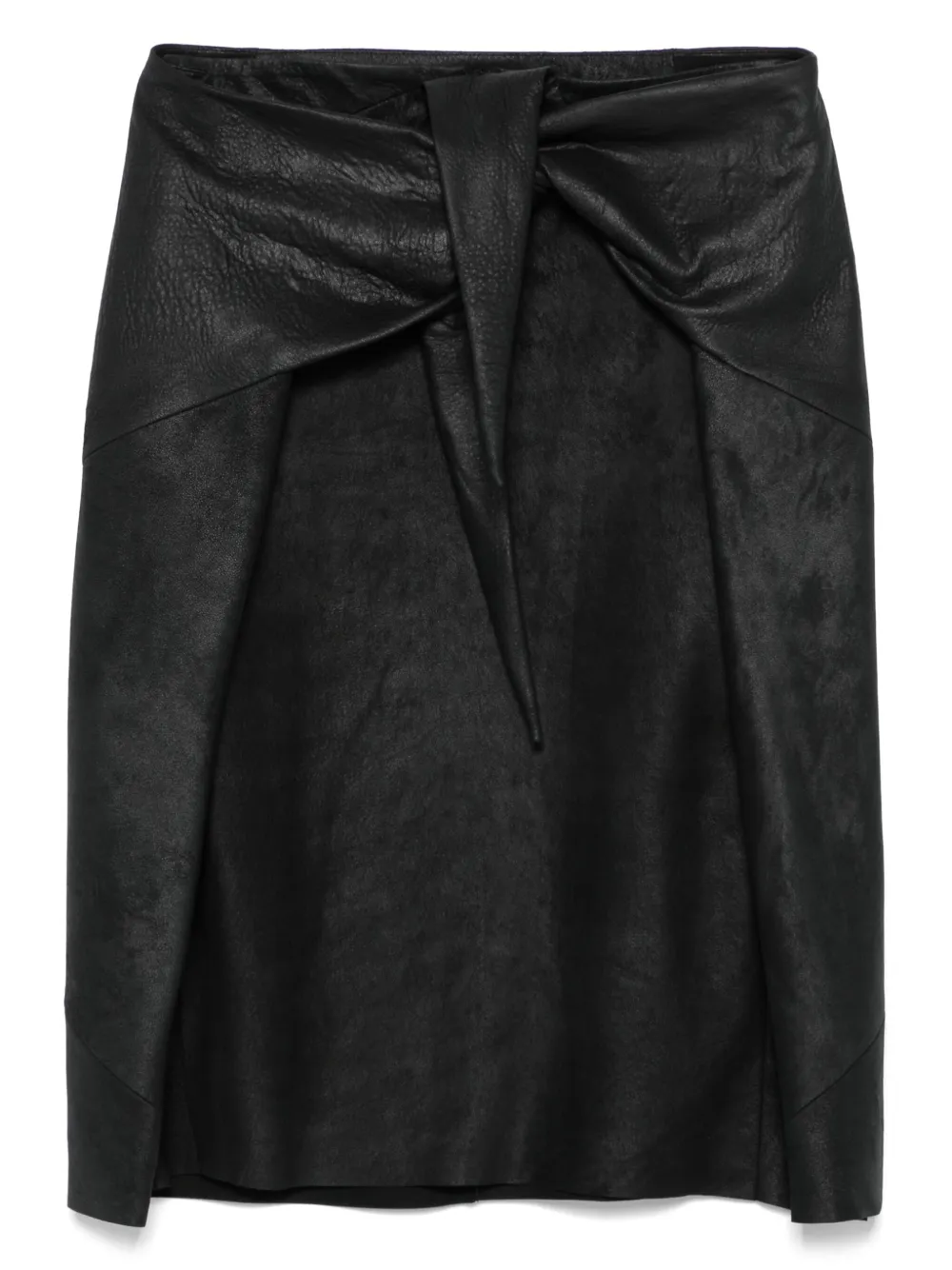Rick Owens Leren midi-rok Zwart