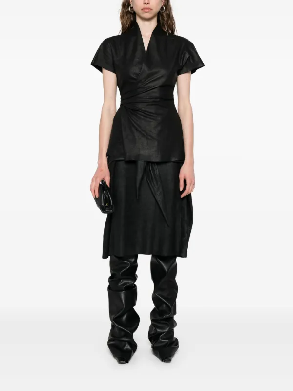 リックオウエンスレザースカート Rick Owens レザースカート | ブラック | FARFETCH JP