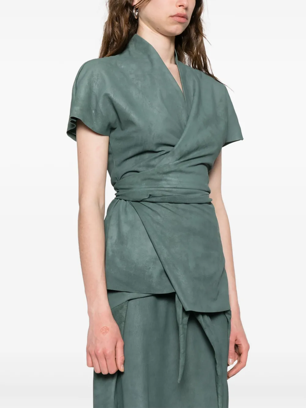 Rick Owens Leren top Groen
