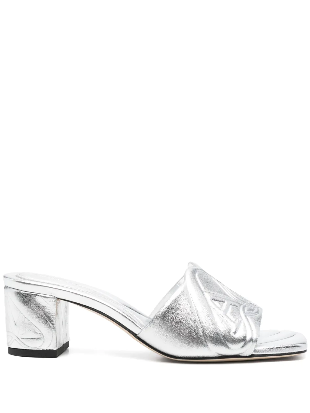 Alexander McQueen Pre-Owned mules Seal con tacón 50mm | plateado | Image 1
