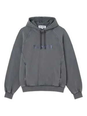SUNNEI EMBROIDERED HOODIE スンネイ パーカー Sunnei Small Logo Embroidered Unisex Hoodie Gray PRTWXJER008