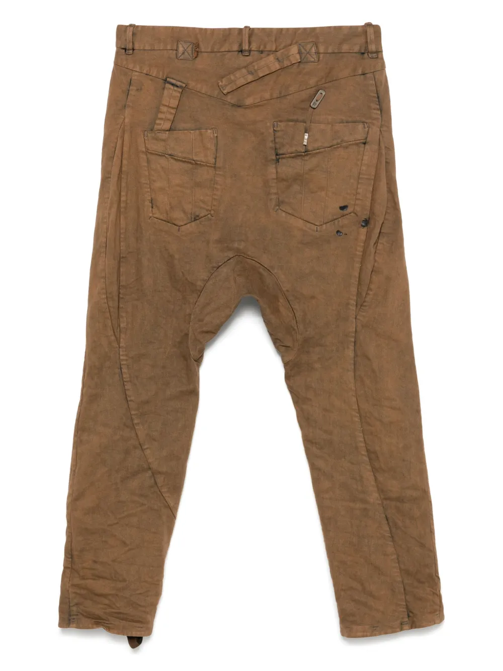 Boris Bidjan Saberi drop-crotch jeans - Bruin