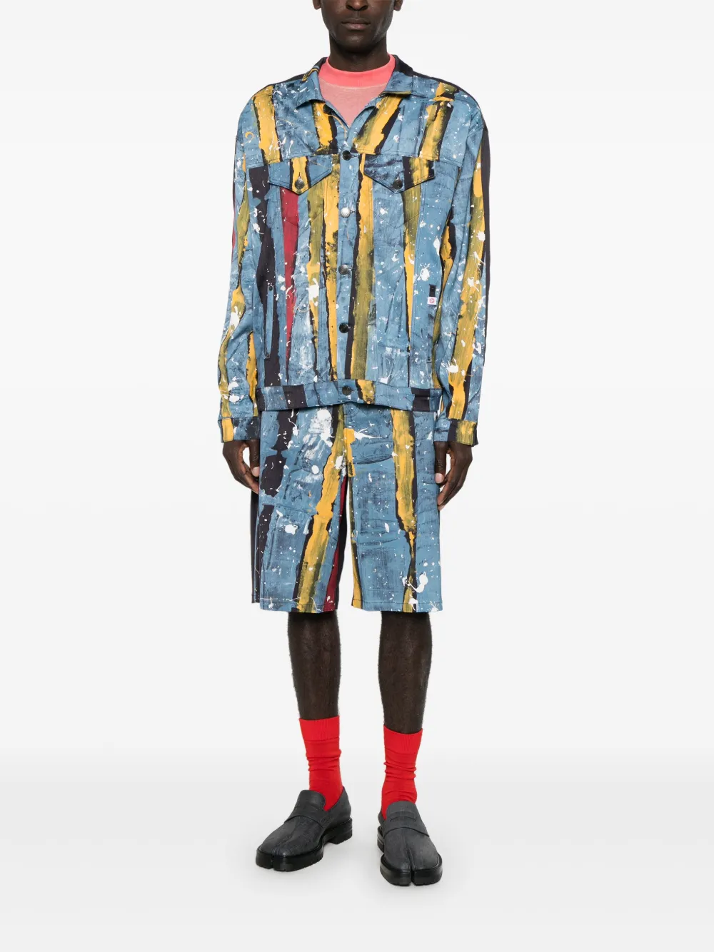 Charles Jeffrey Loverboy Gestreepte shorts - Blauw