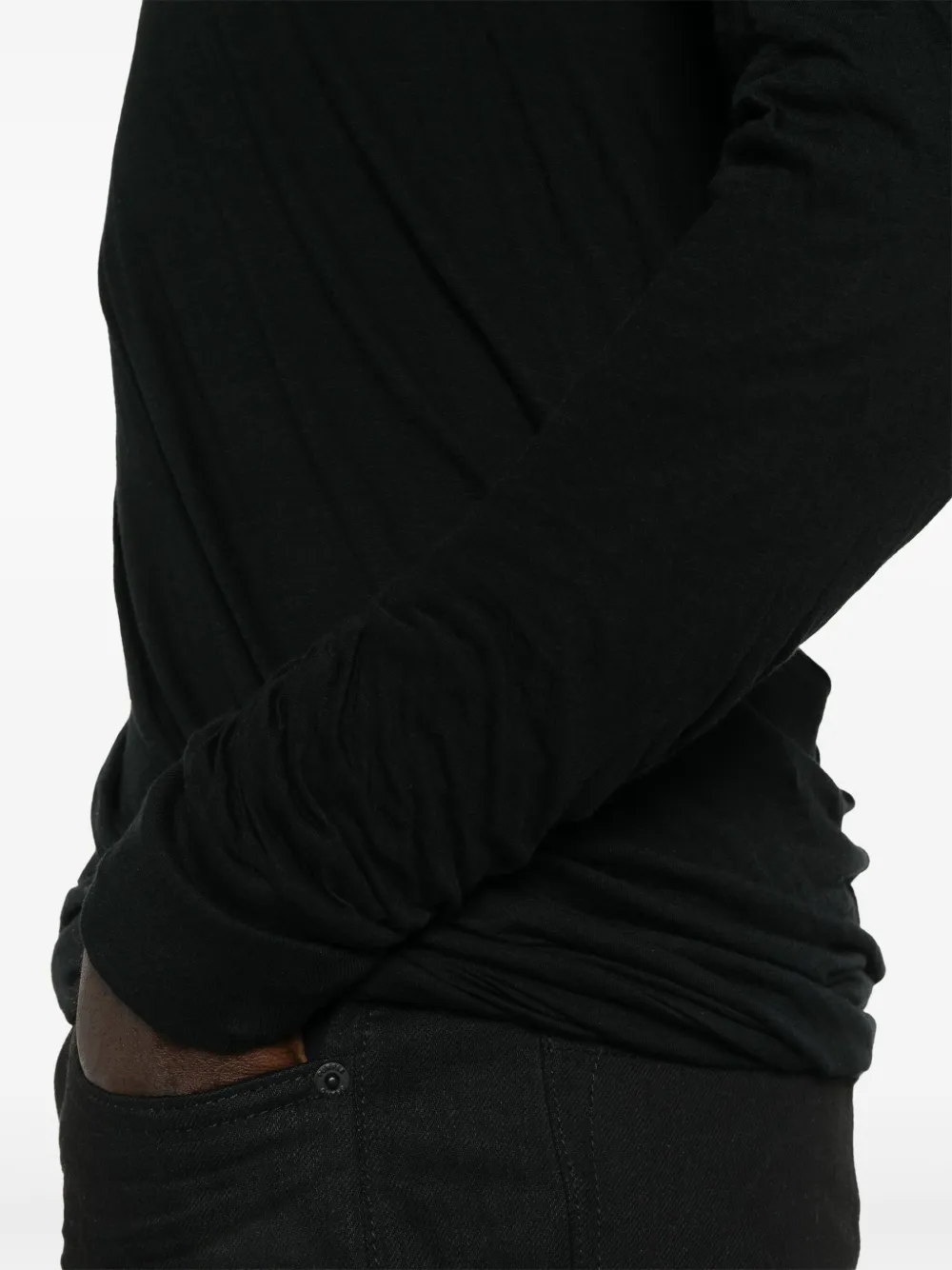 Rick Owens Effen T-shirt Zwart