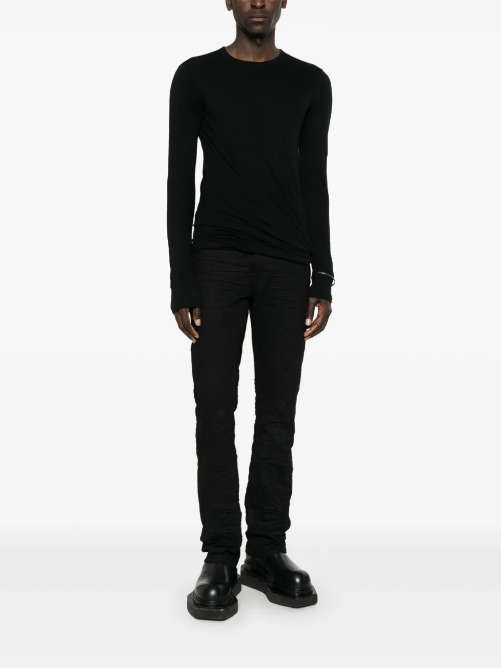 Rick Owens Effen T-shirt Zwart