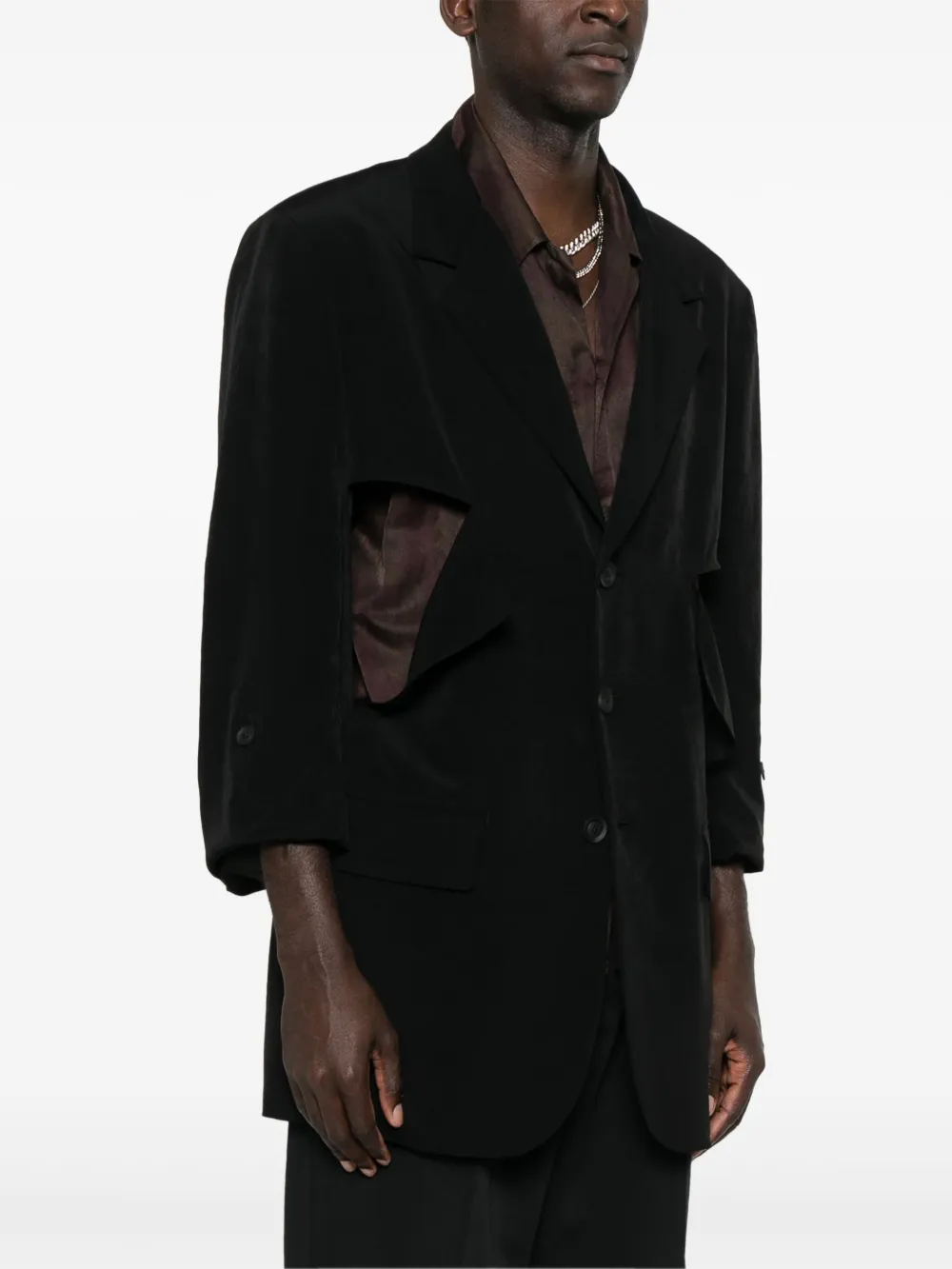 Yohji Yamamoto Blazer met uitgesneden details Zwart