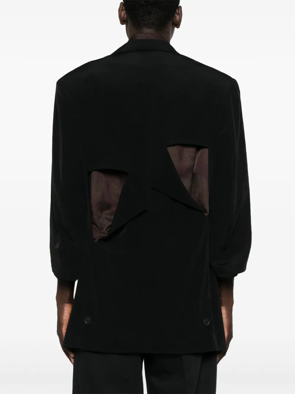 Yohji Yamamoto Blazer met uitgesneden details Zwart