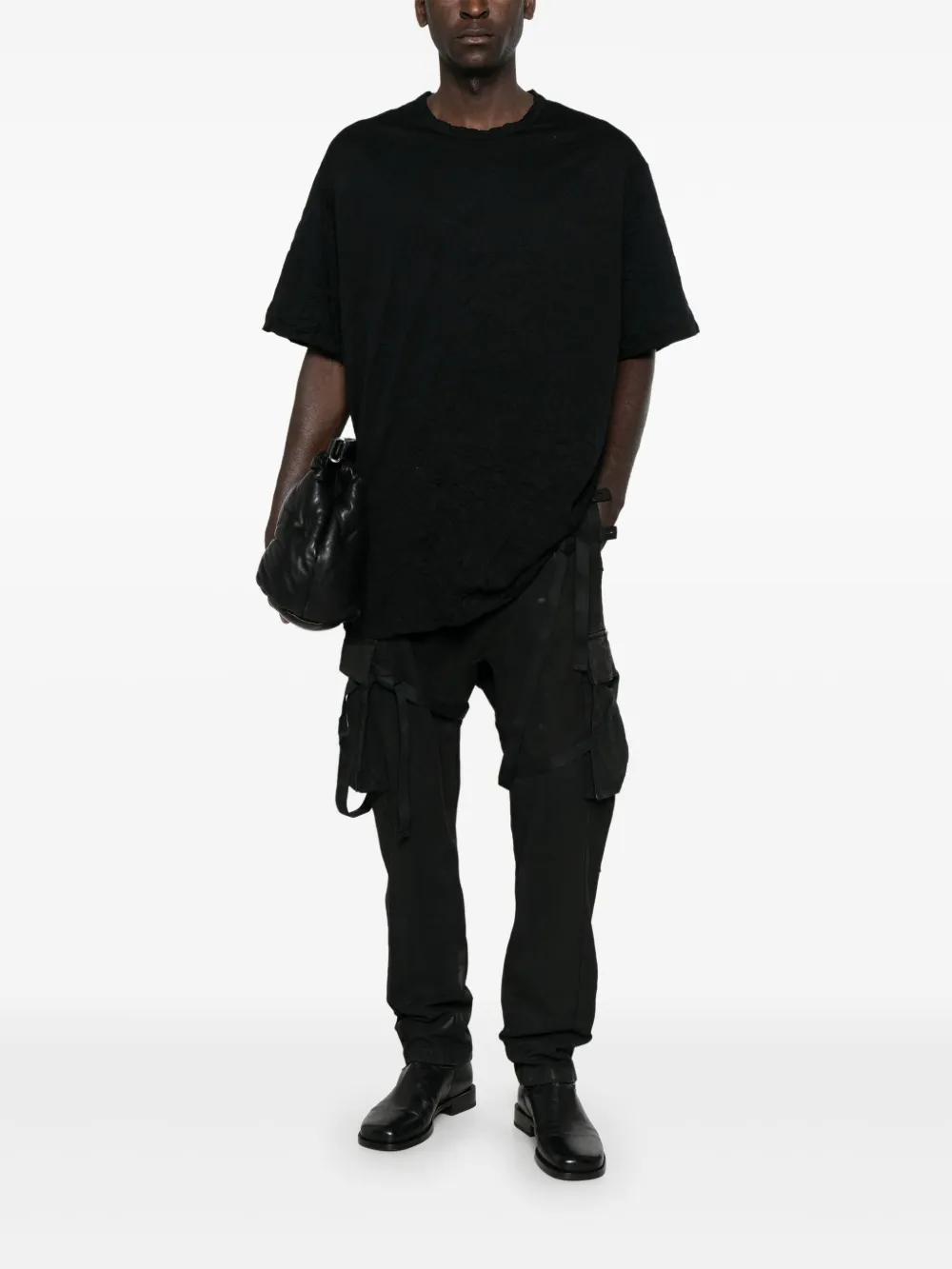 Boris Bidjan Saberi Gerafelde broek - Zwart