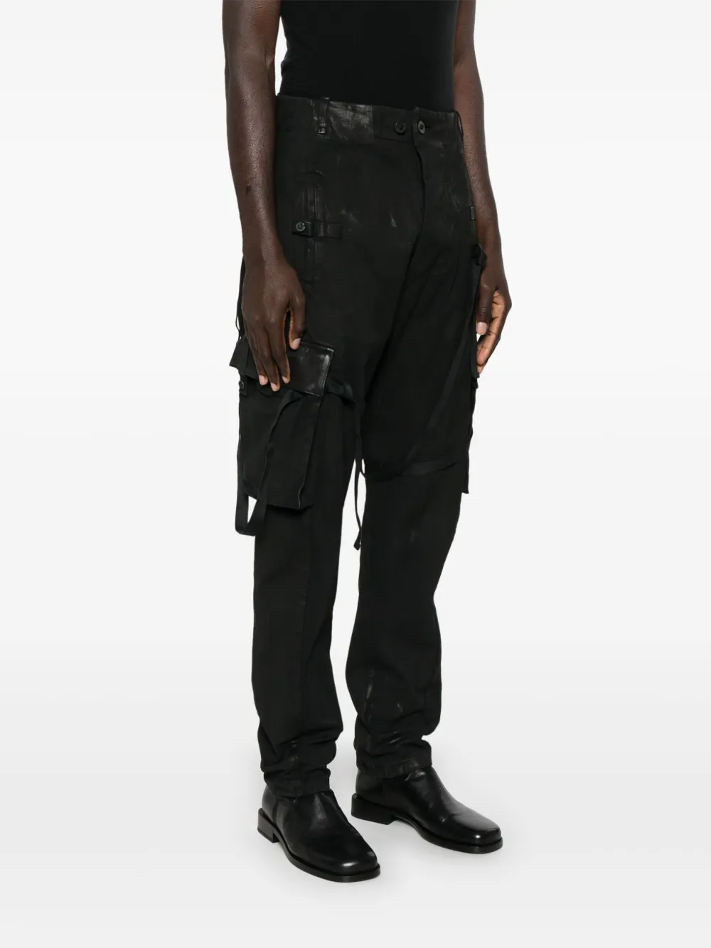 Boris Bidjan Saberi Gerafelde broek Zwart