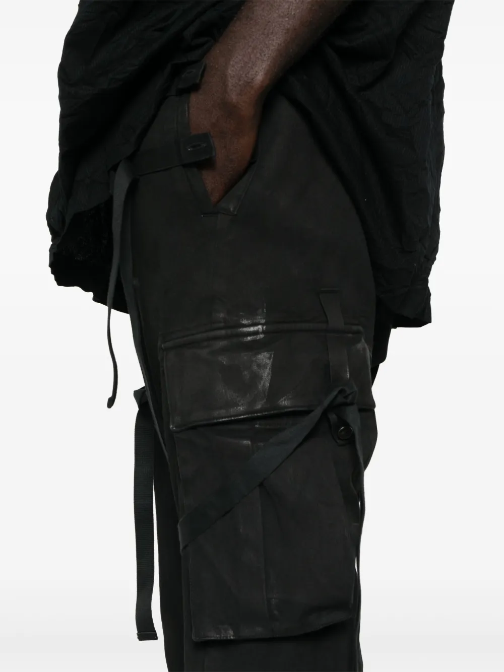 Boris Bidjan Saberi Gerafelde broek Zwart