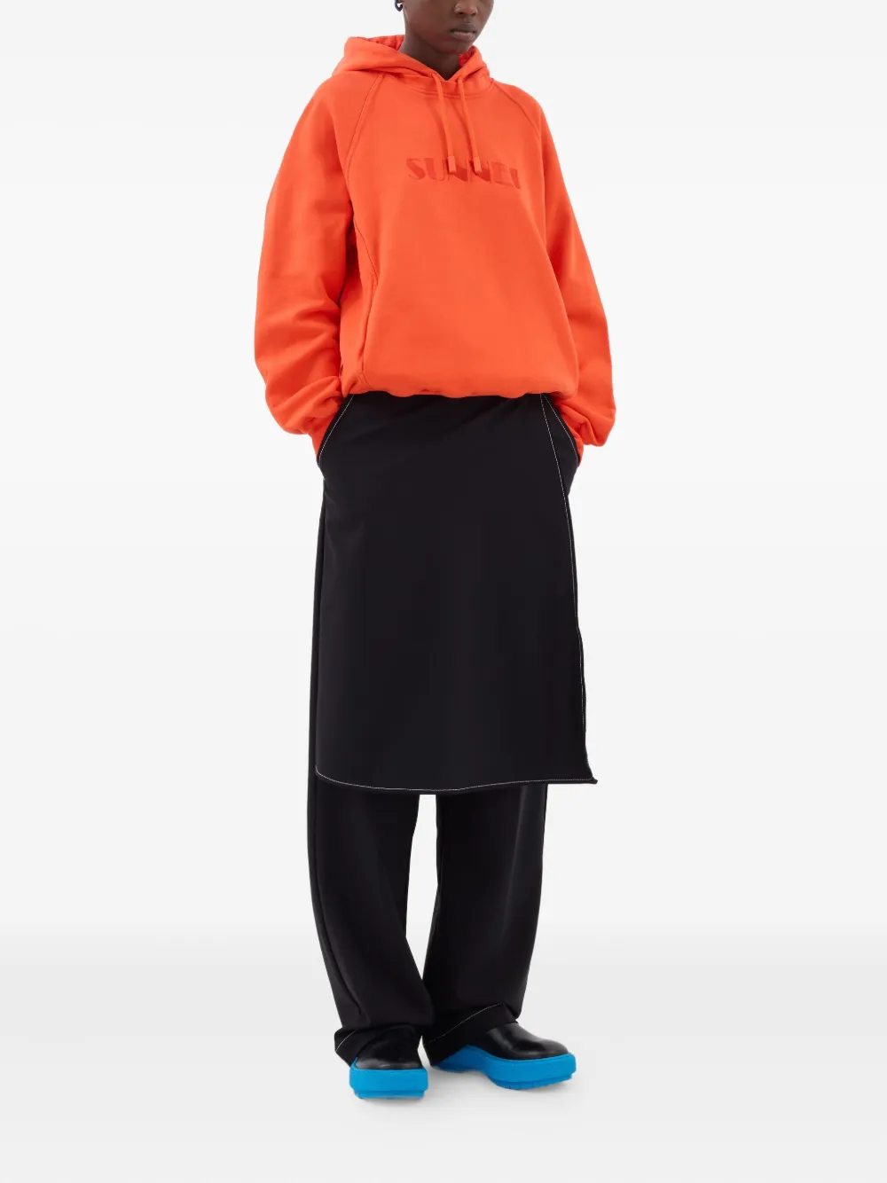 Sunnei Hoodie met logoprint Oranje