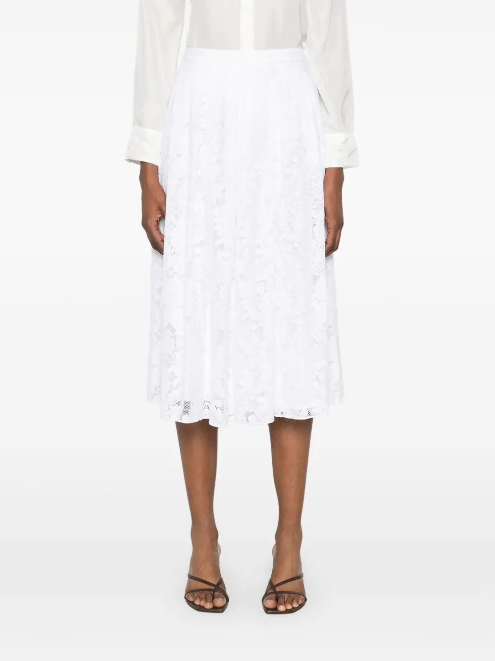 Max Mara Ampezzo rok met kant Wit