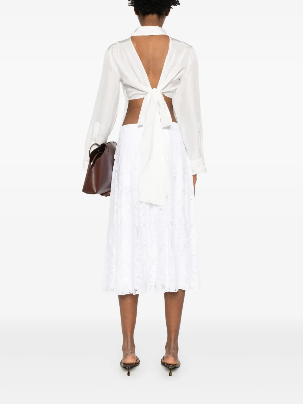 Max Mara Ampezzo rok met kant Wit