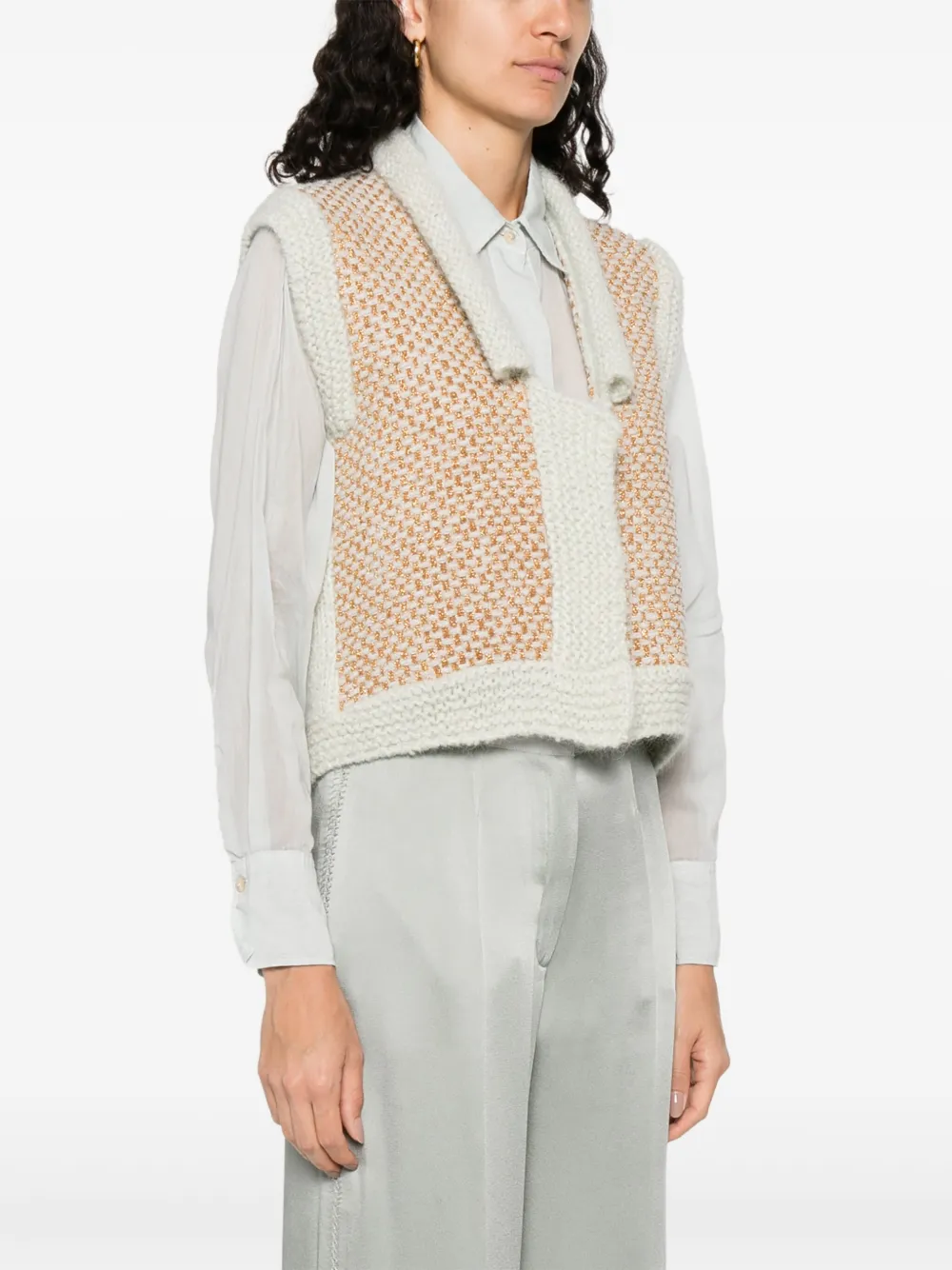 Forte Tweekleurige bodywarmer Beige