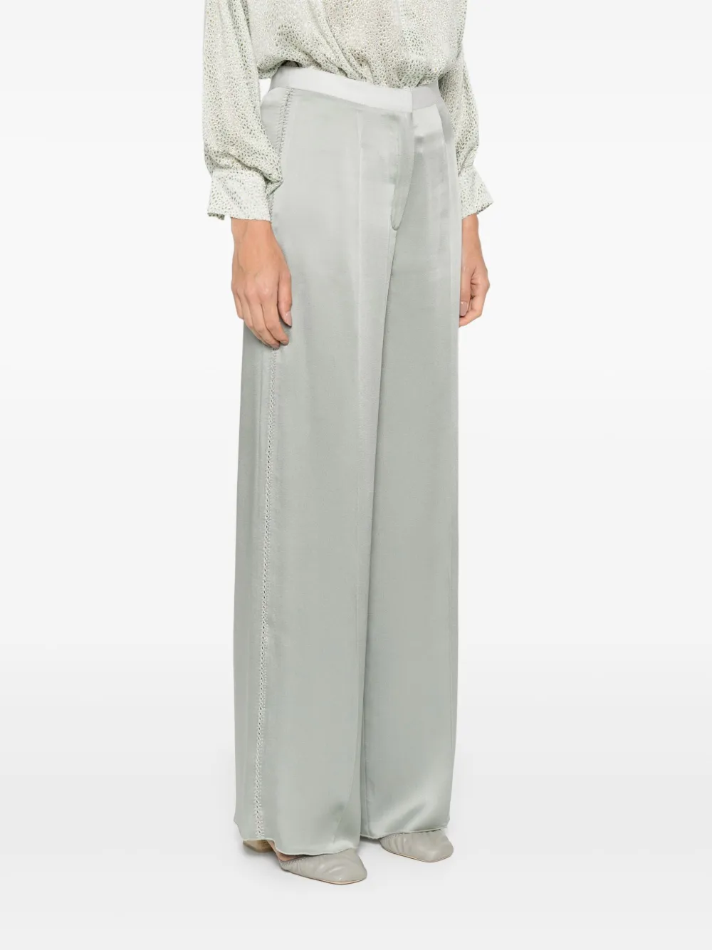 Forte Broek met satijnen afwerking Grijs