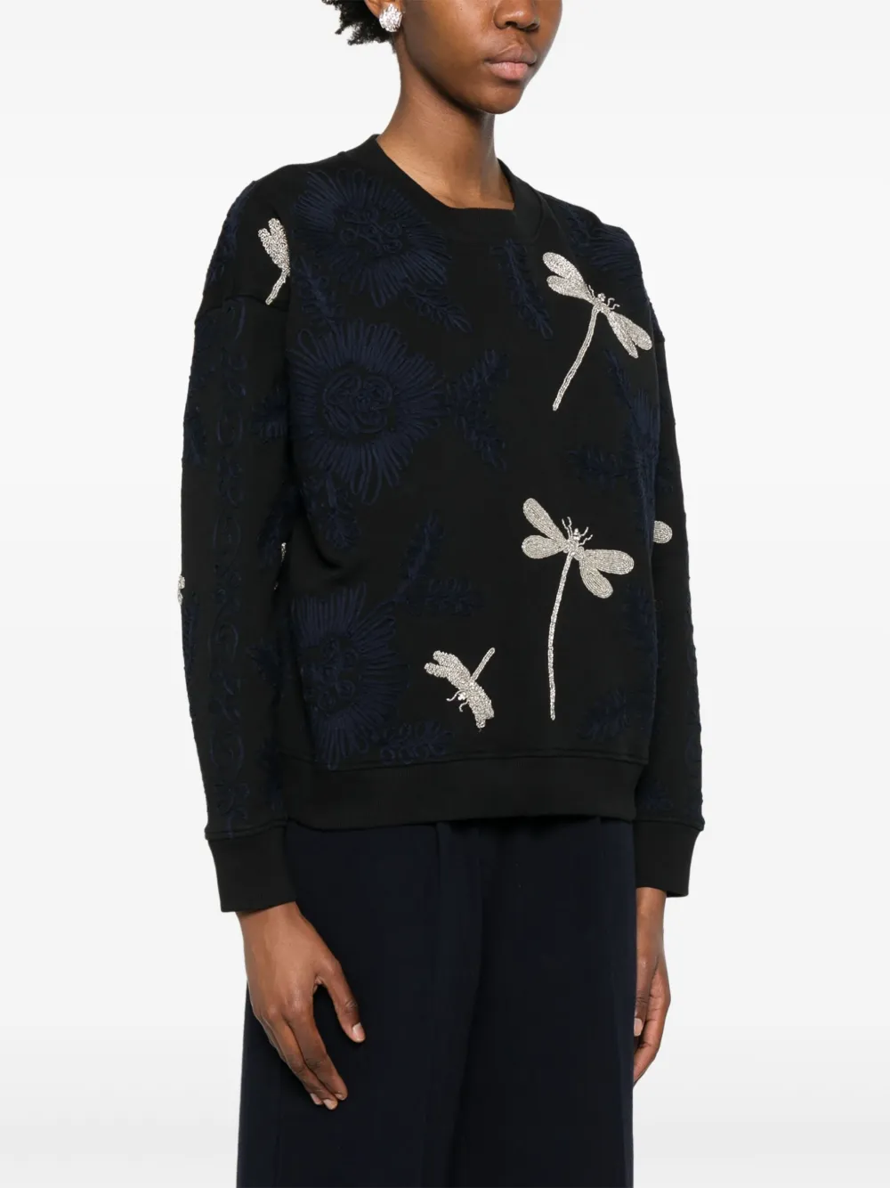 Forte Sweater van katoen Zwart
