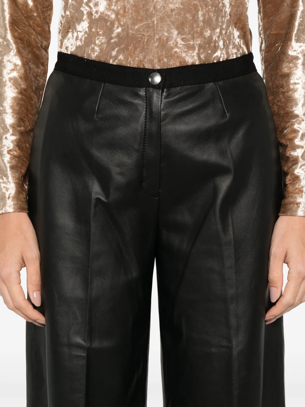 Forte Leren broek Zwart