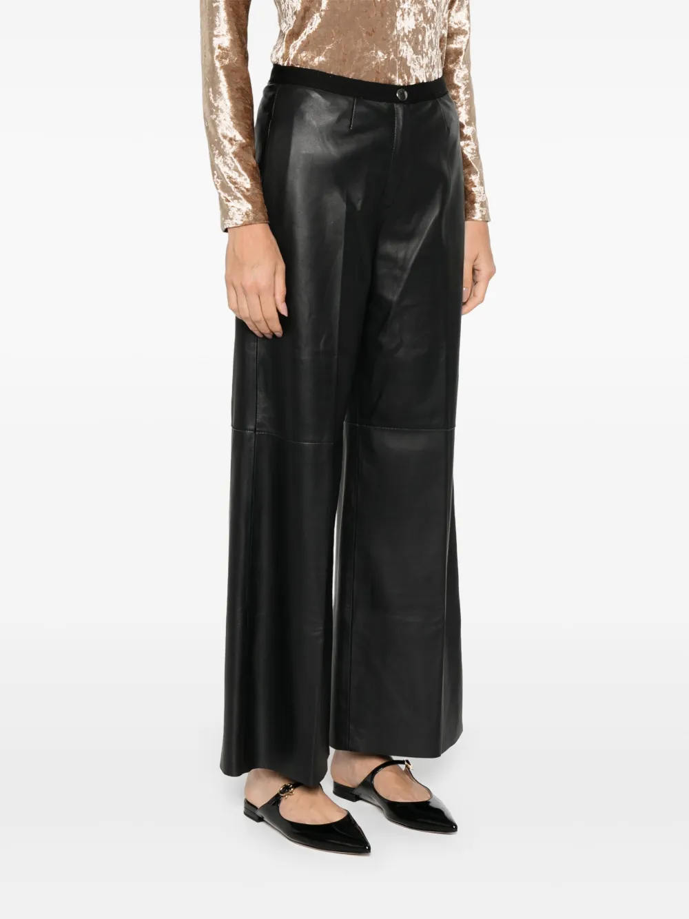 Forte Leren broek Zwart