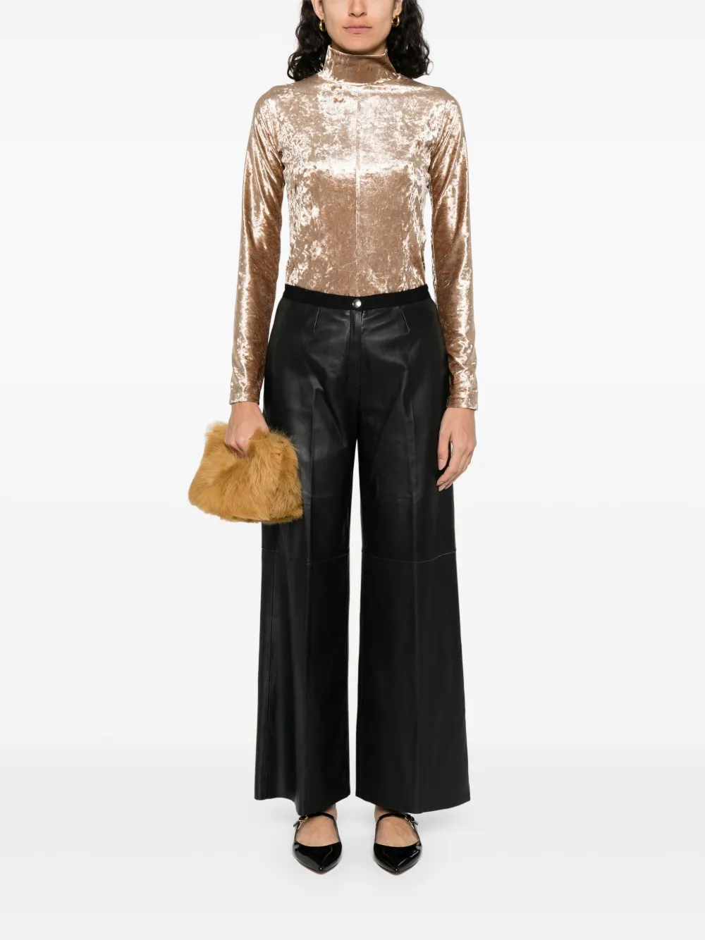 Forte Leren broek Zwart
