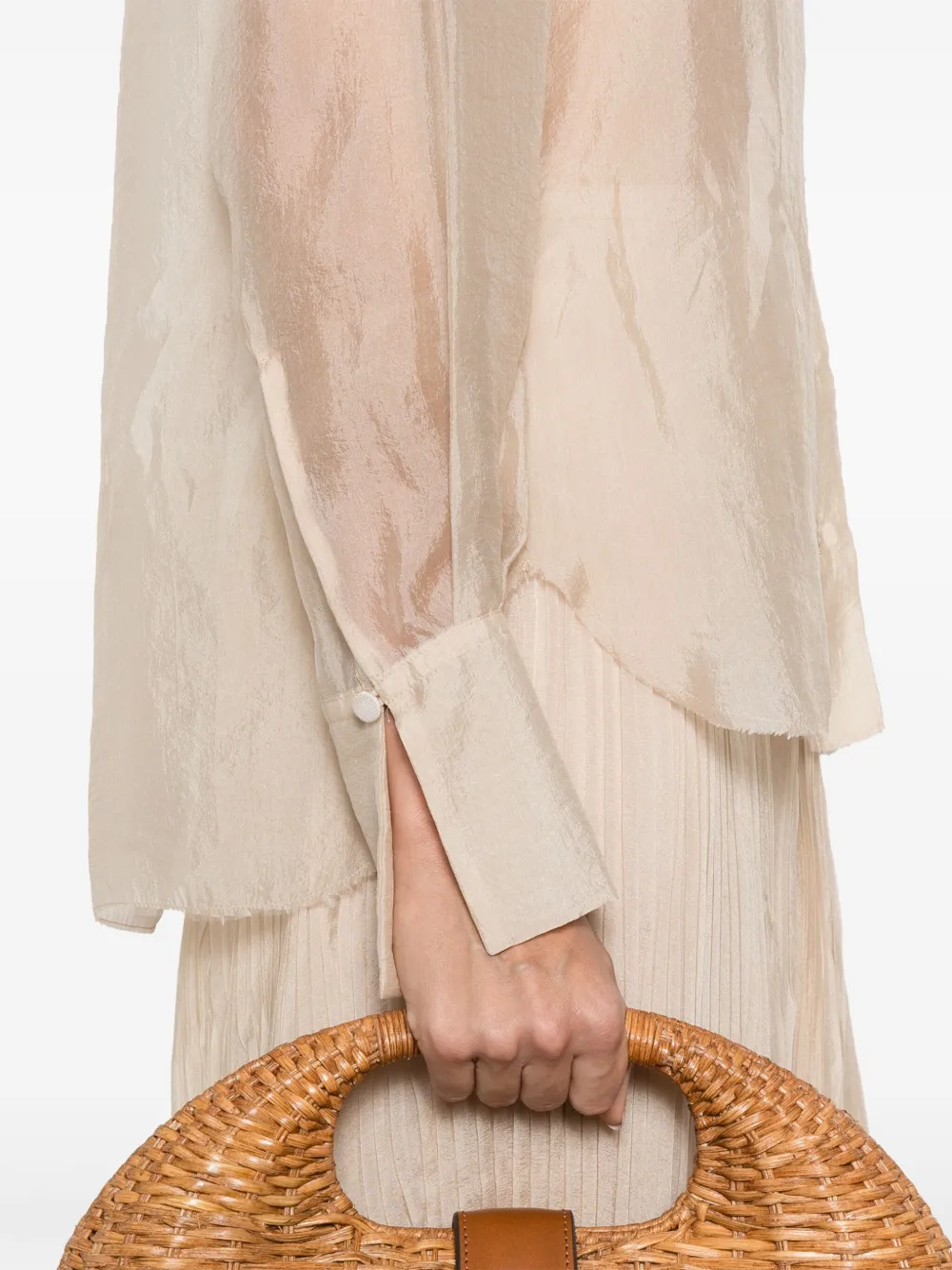 Forte Doorzichtig blouse Beige