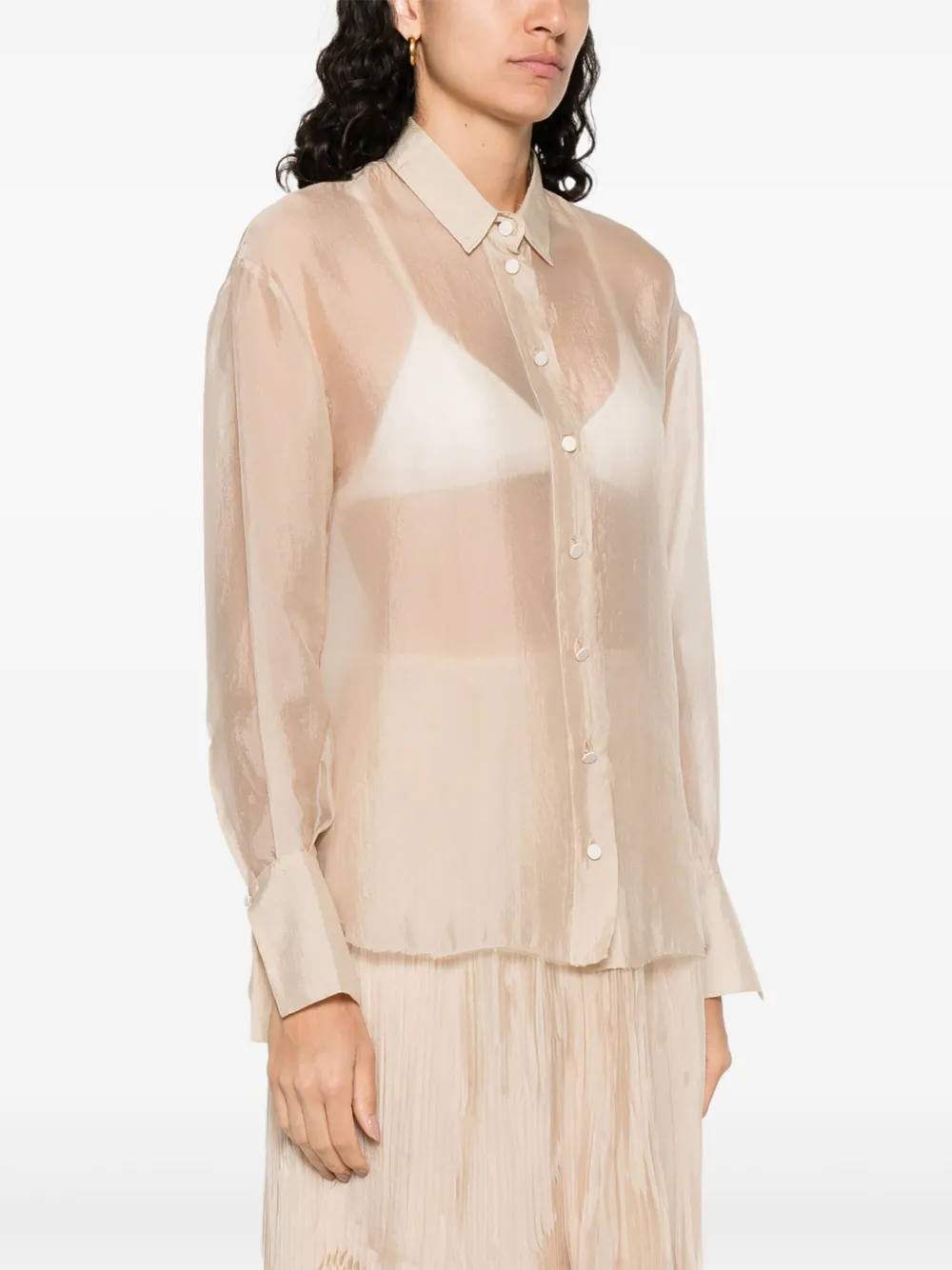 Forte Doorzichtig blouse Beige