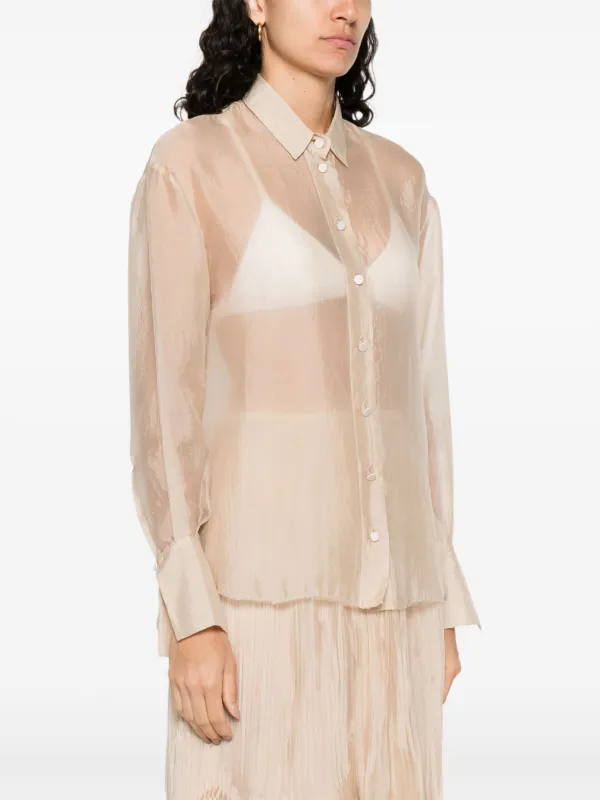 新品タグ付定価8万3千円！forte_forte＊綿シルクベルト付きシアーコート Forte Forte シアーシャツ | ニュートラル | FARFETCH JP