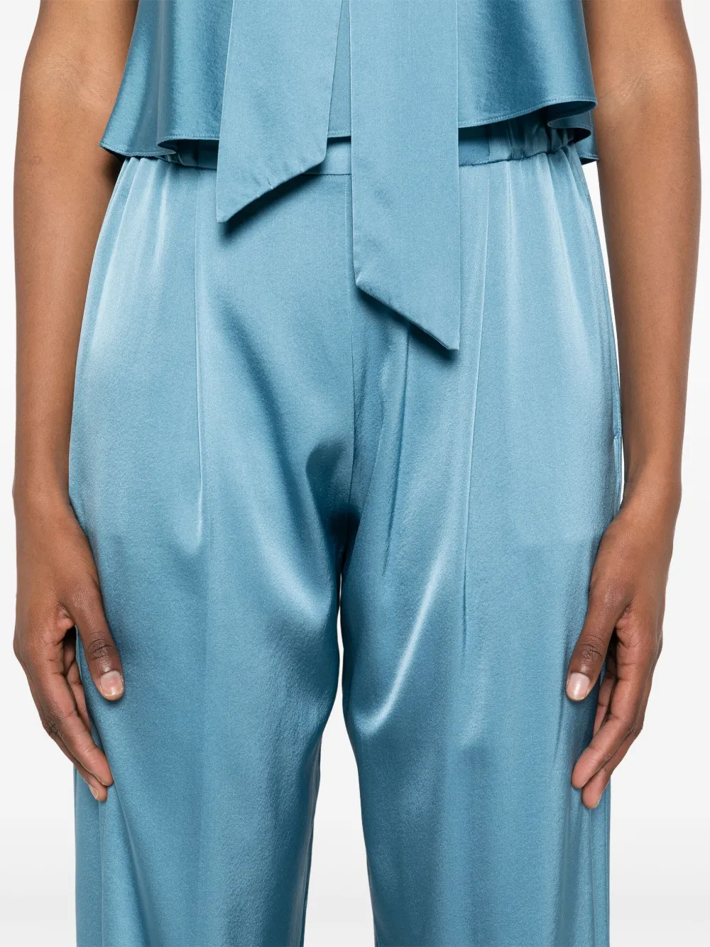 Forte Pantalon met elastische taille Blauw