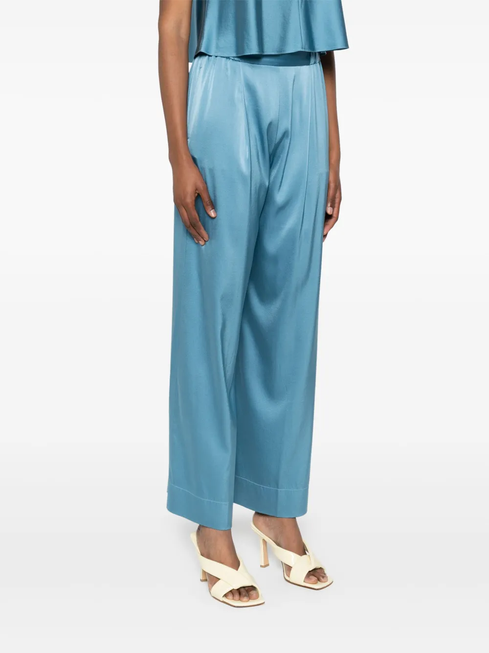 Forte Pantalon met elastische taille Blauw