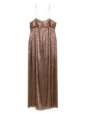 Forte Forte lurex-detail dress - Brown