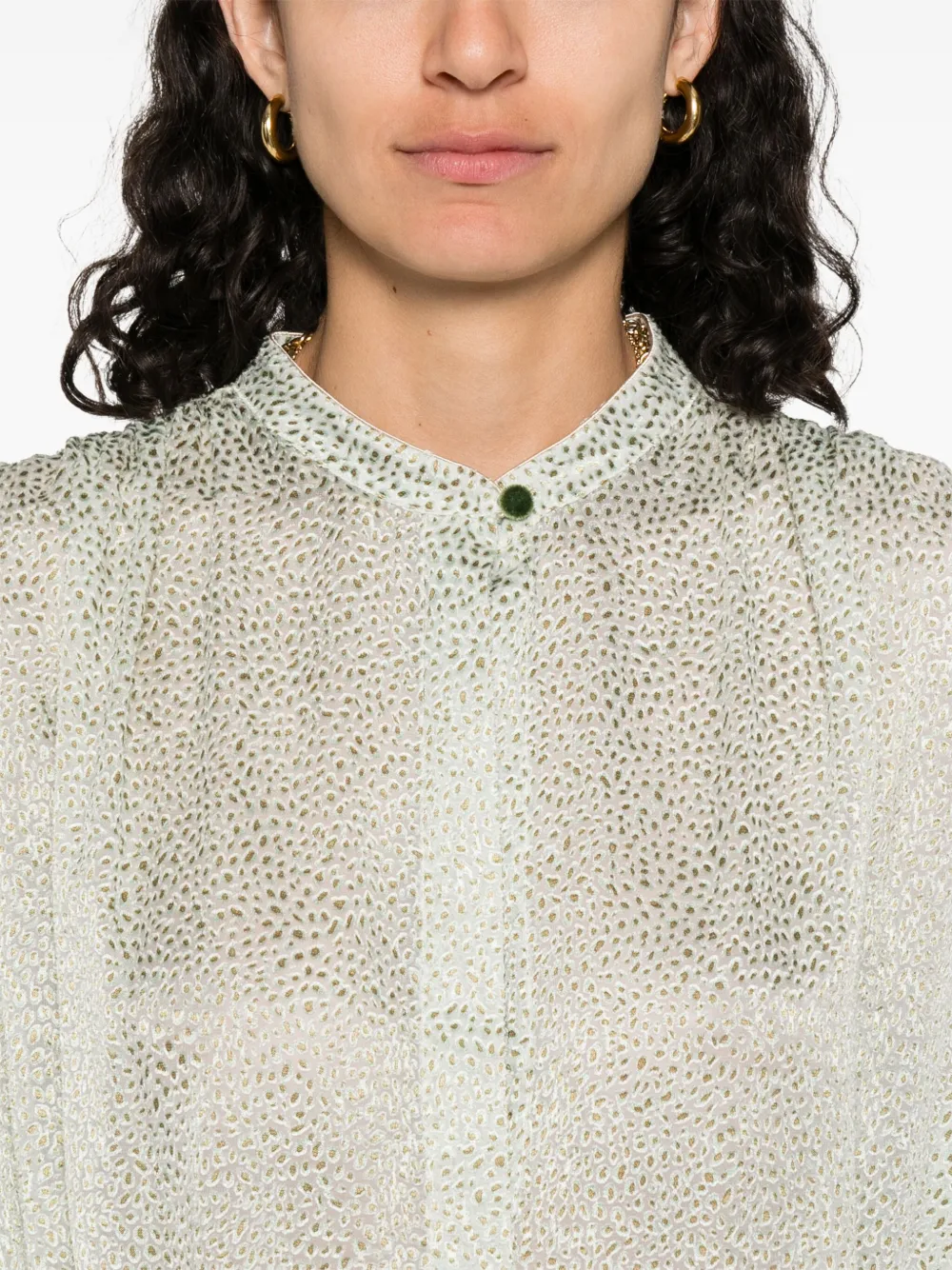 Forte Zijden blouse Groen