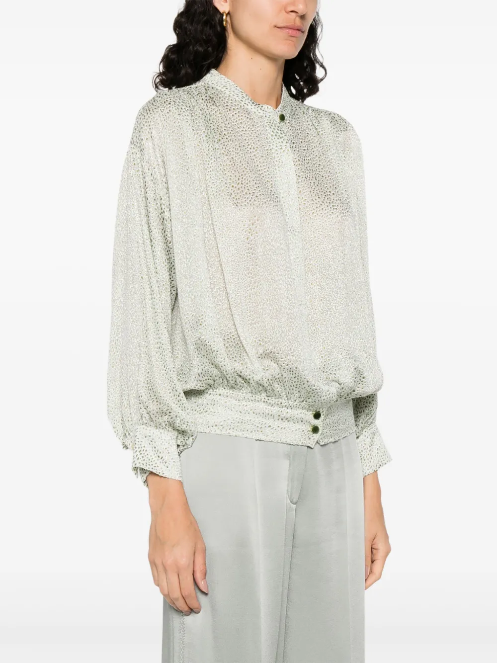 Forte Zijden blouse Groen