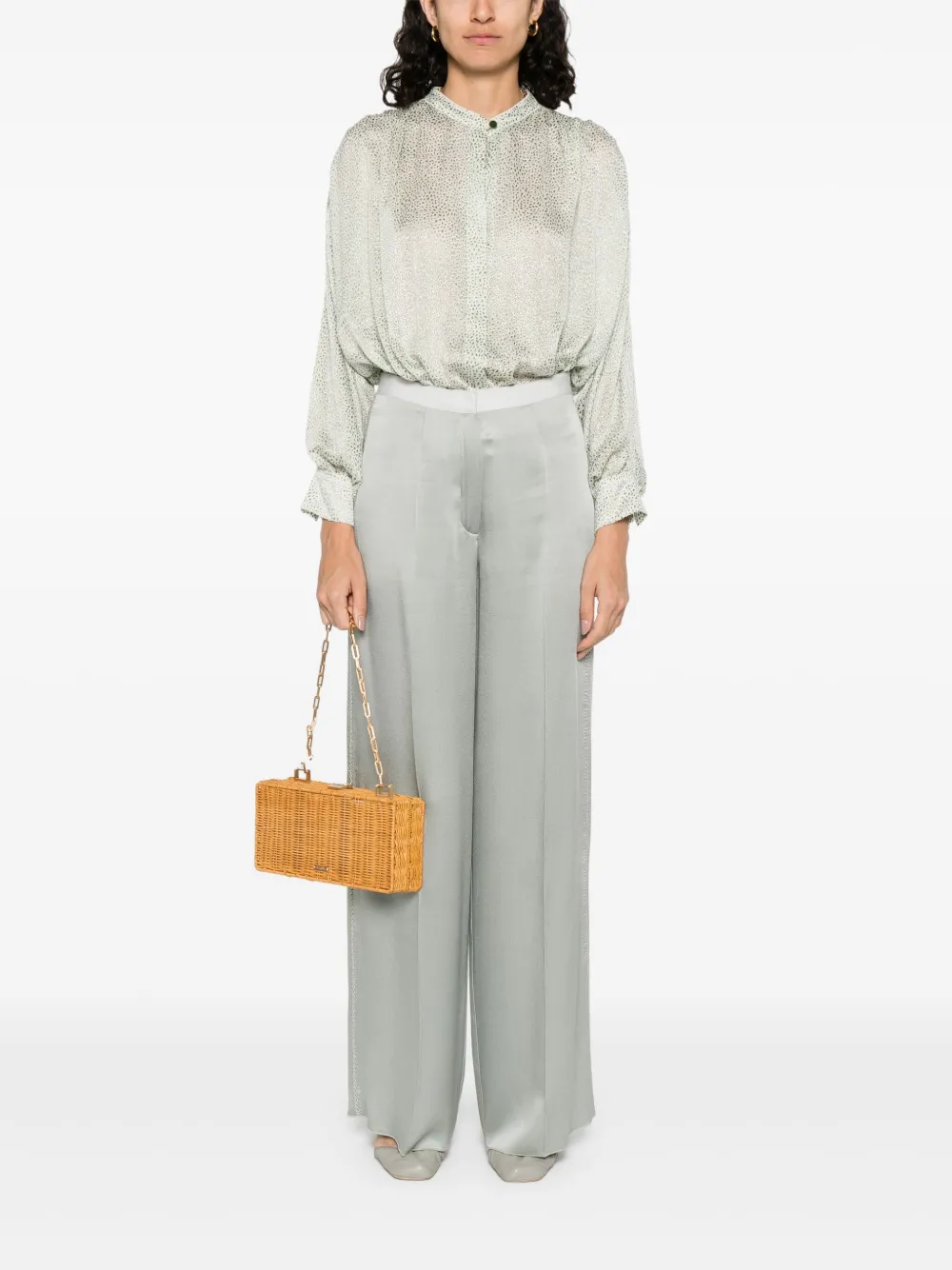 Forte Zijden blouse Groen