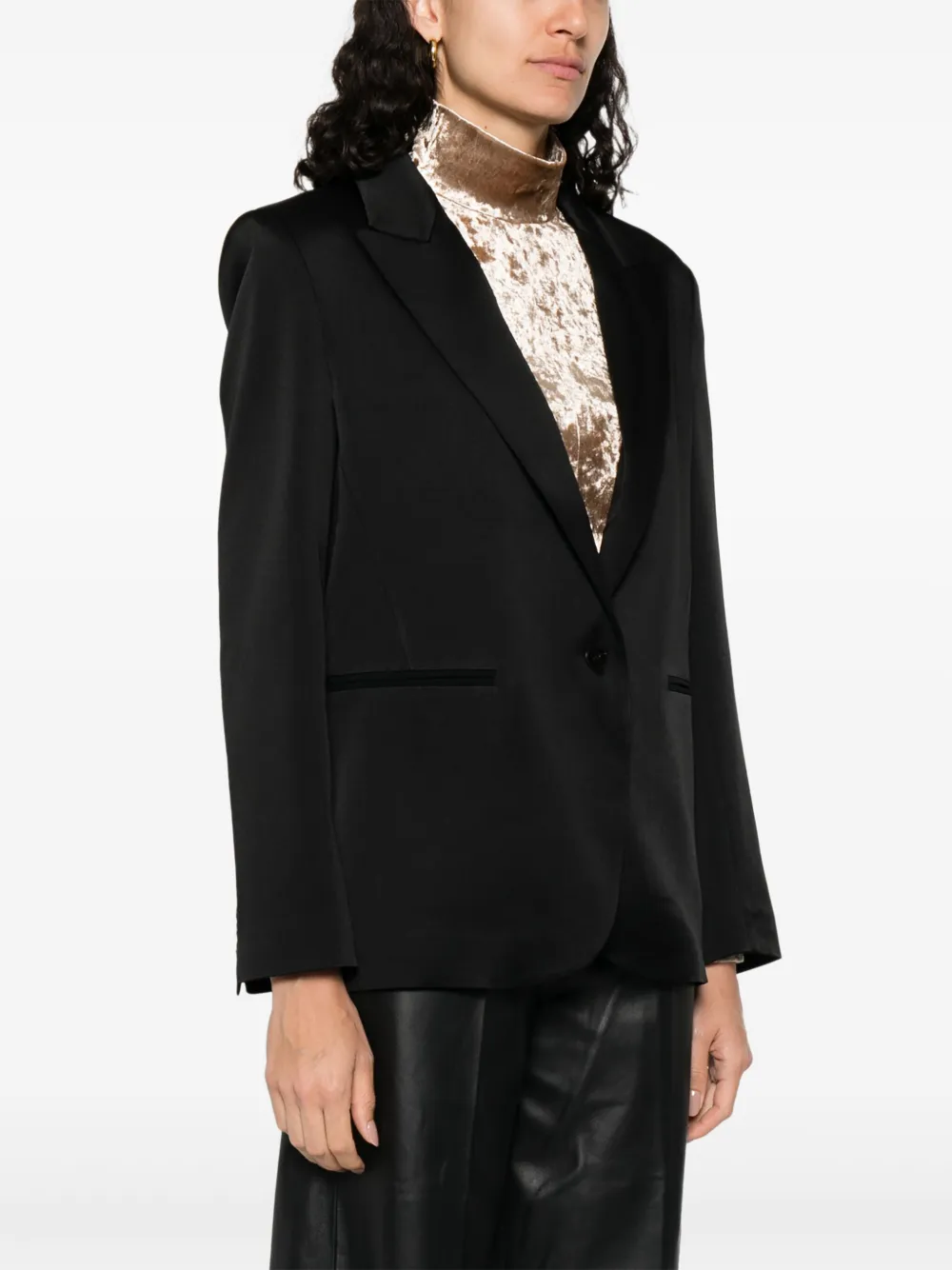 Forte Blazer met enkele rij knopen Zwart