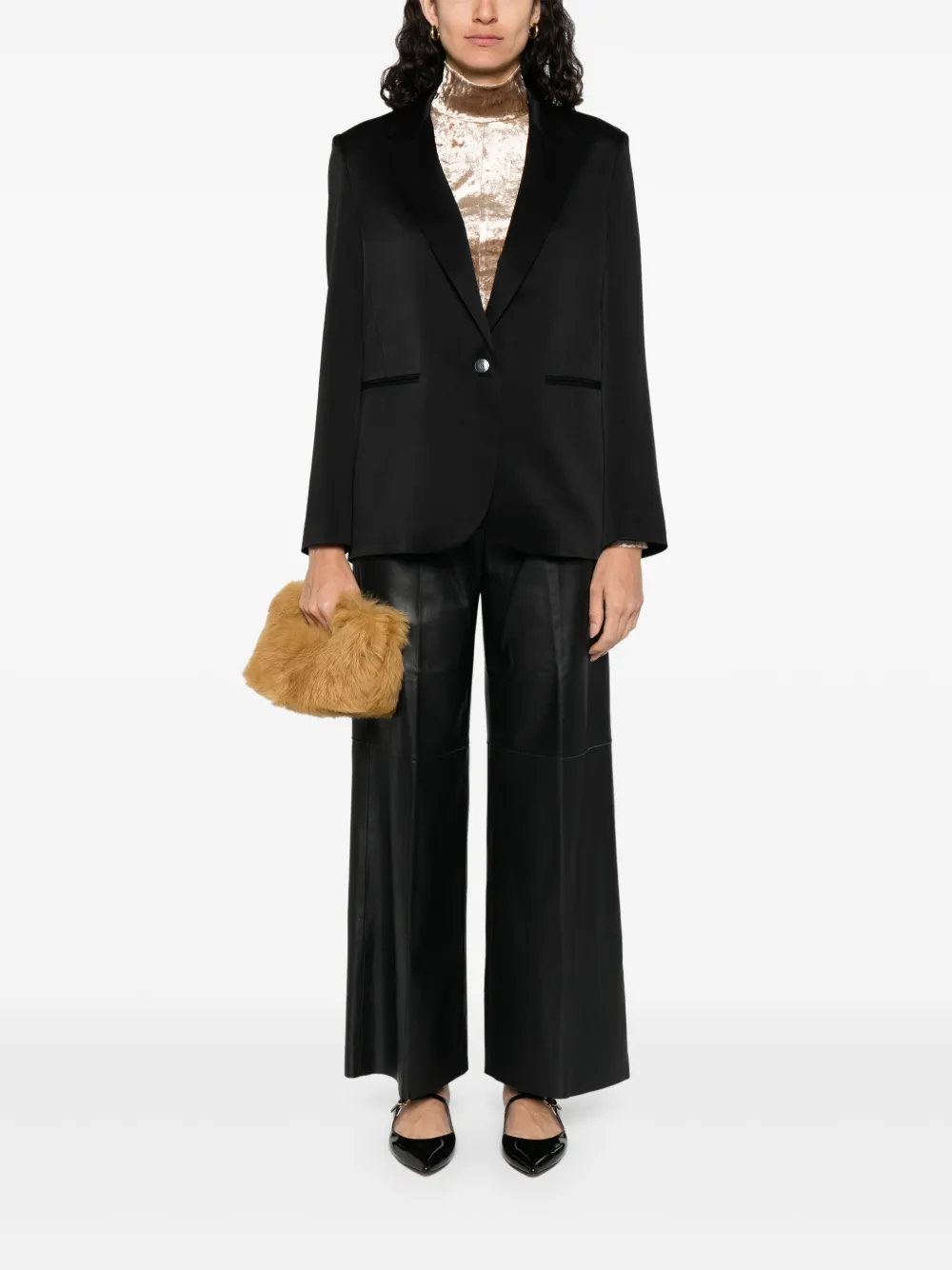 Forte Blazer met enkele rij knopen Zwart