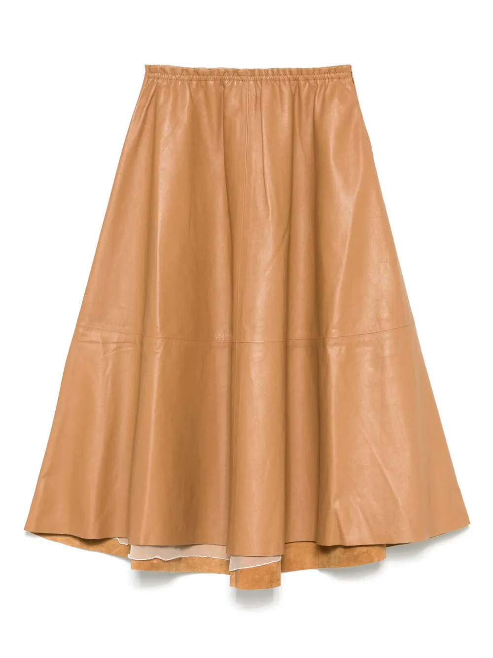 Forte Forte Leather Skirt In Brown