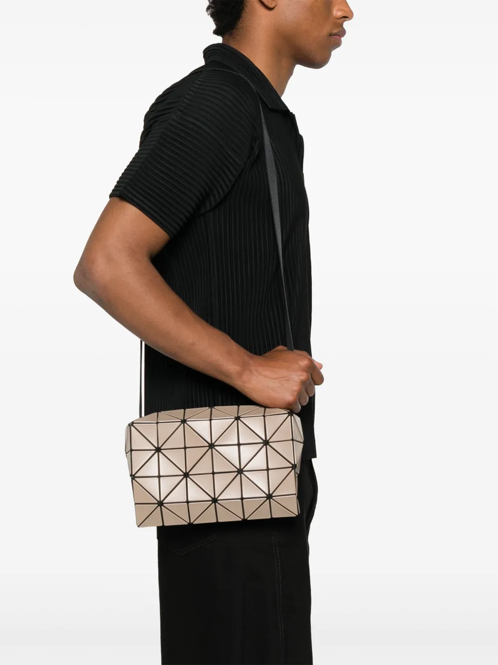 Bao Bao Issey Miyake geometric-panel crossbody bag - Bruin