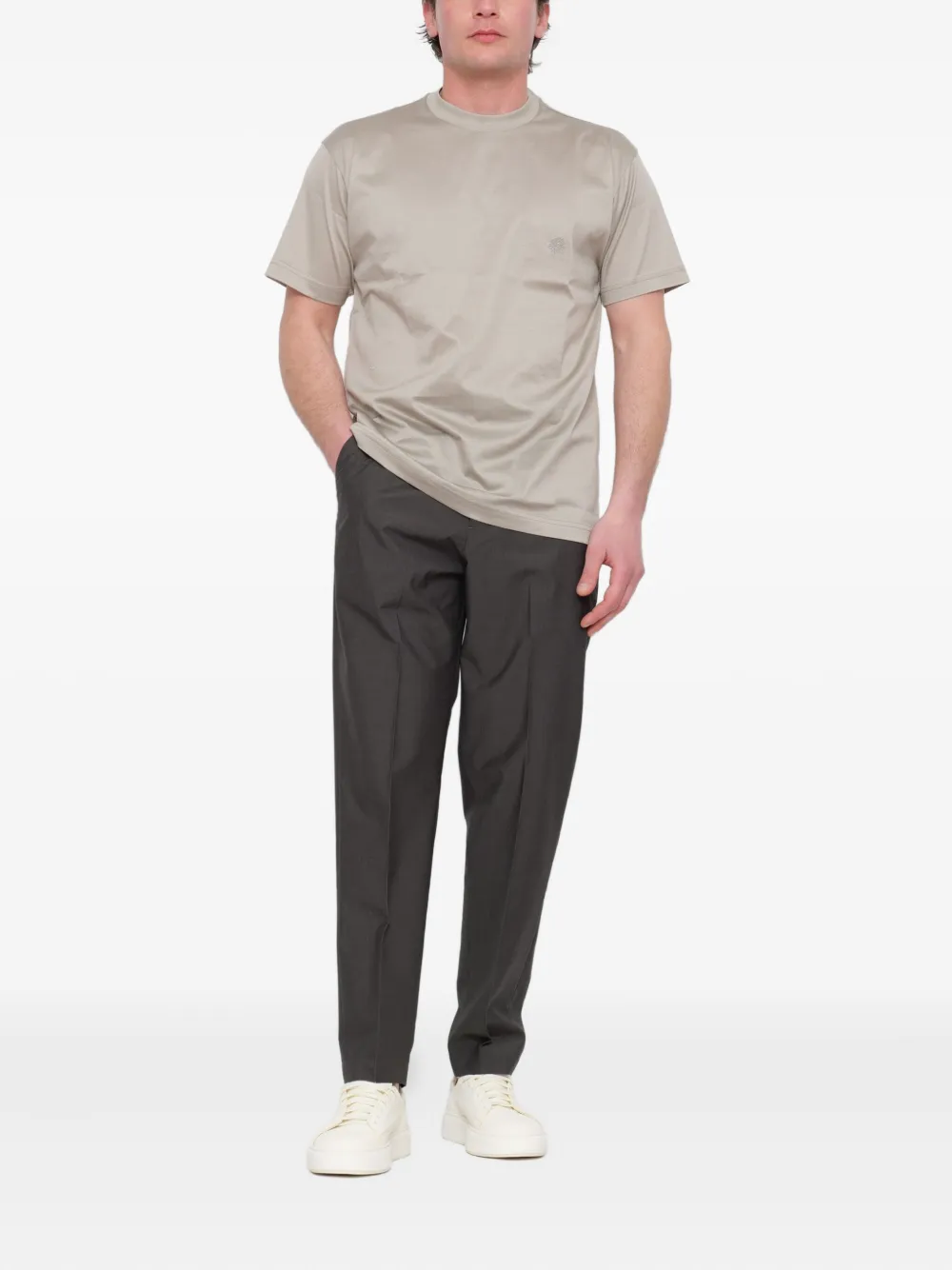 Low Brand belted trousers - Grijs