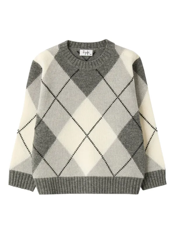 Il Gufo Maglione a Rombi In Lana Grigio FARFETCH IT