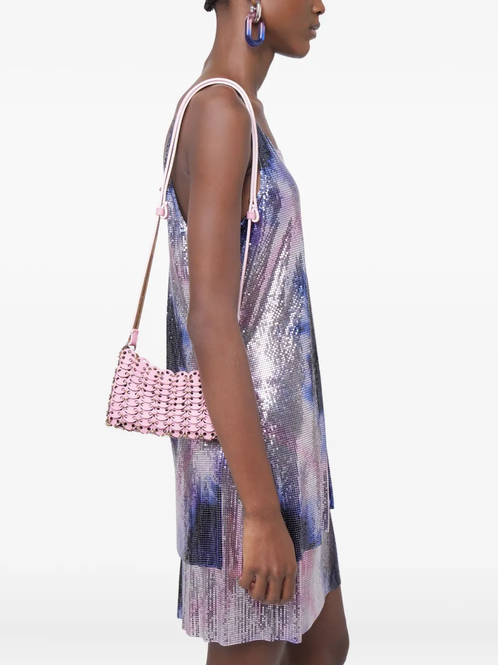 Rabanne chainmail-effect shoulder bag - Roze