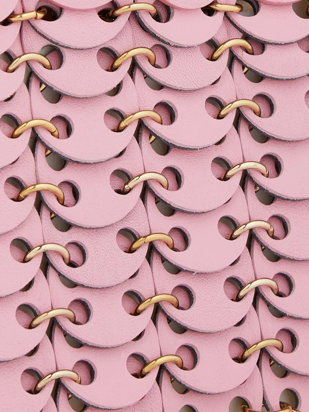 Rabanne Schoudertas met maliën-effect Roze