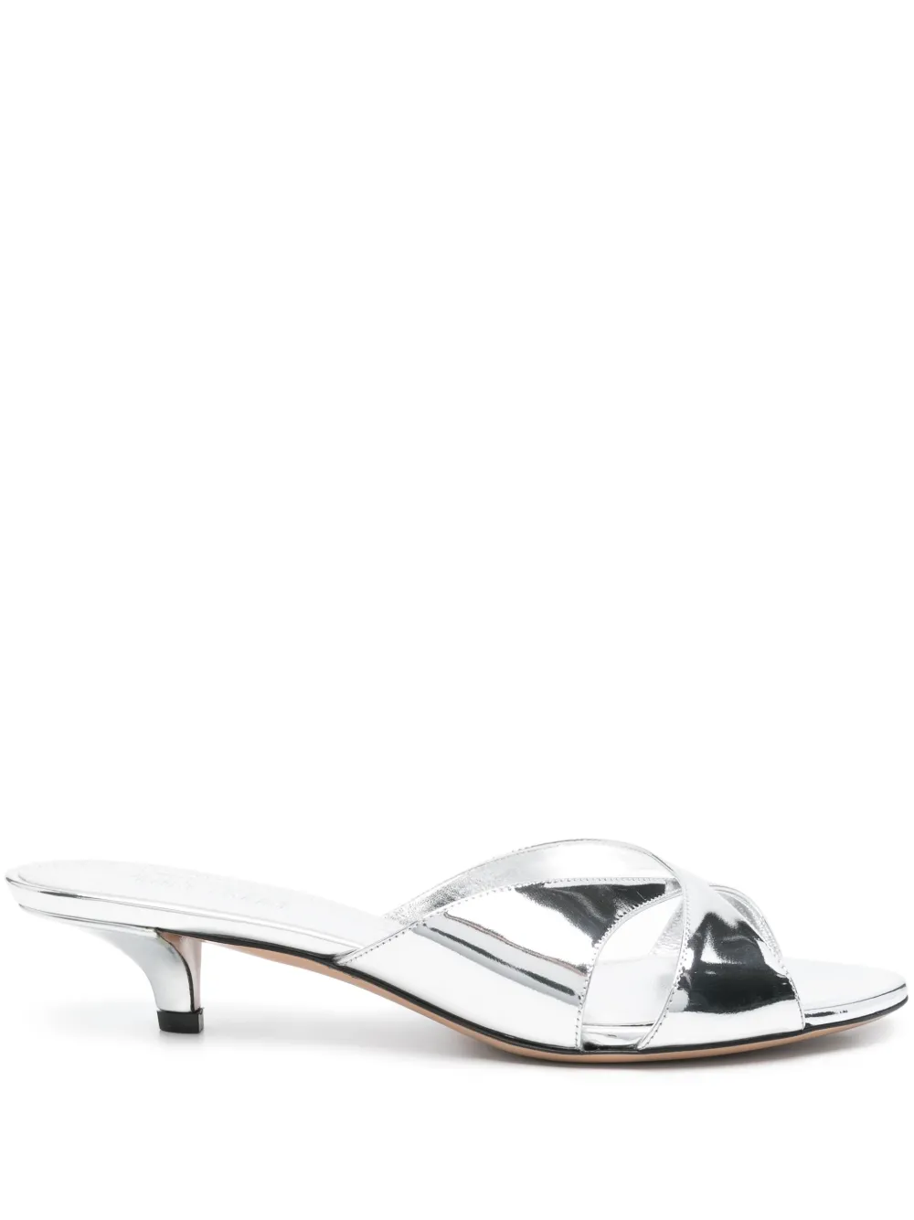 Paris Texas 40mm leather mules Silver