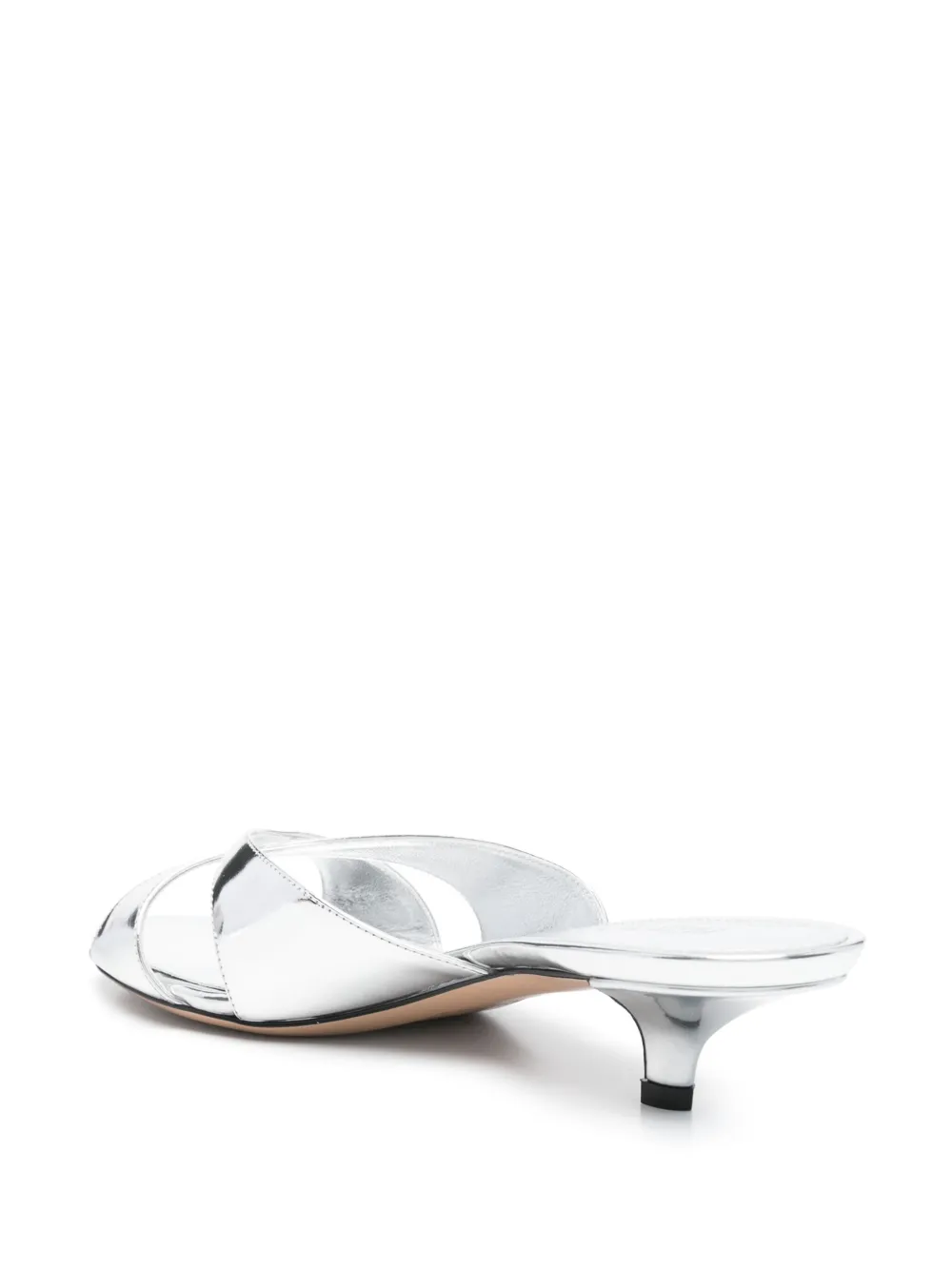Paris Texas 40mm leather mules Silver