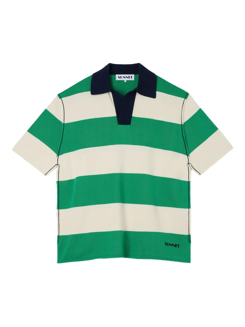 Sunnei playera tipo polo con rayas estampadas | verde | Image 1