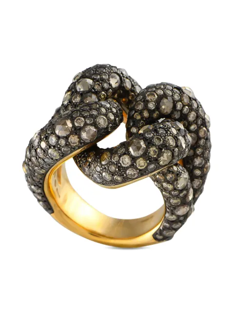 POMELLATO Pre-Owned anillo Knot en oro amarillo de 18kt con diamante