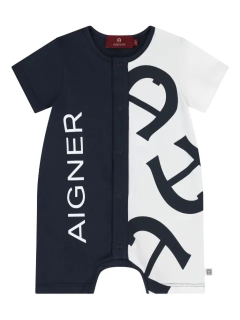 Aigner Kids colour-block short-sleeve romper