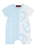 Aigner Kids logo-print romper - Blue