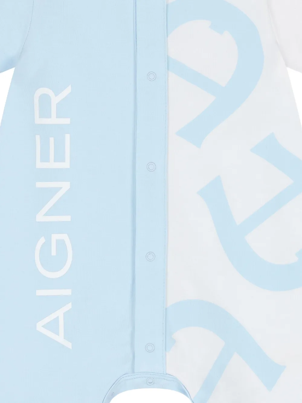 Aigner Kids Romper met logoprint Blauw