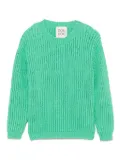 Douuod Kids logo-patch sweater - Green