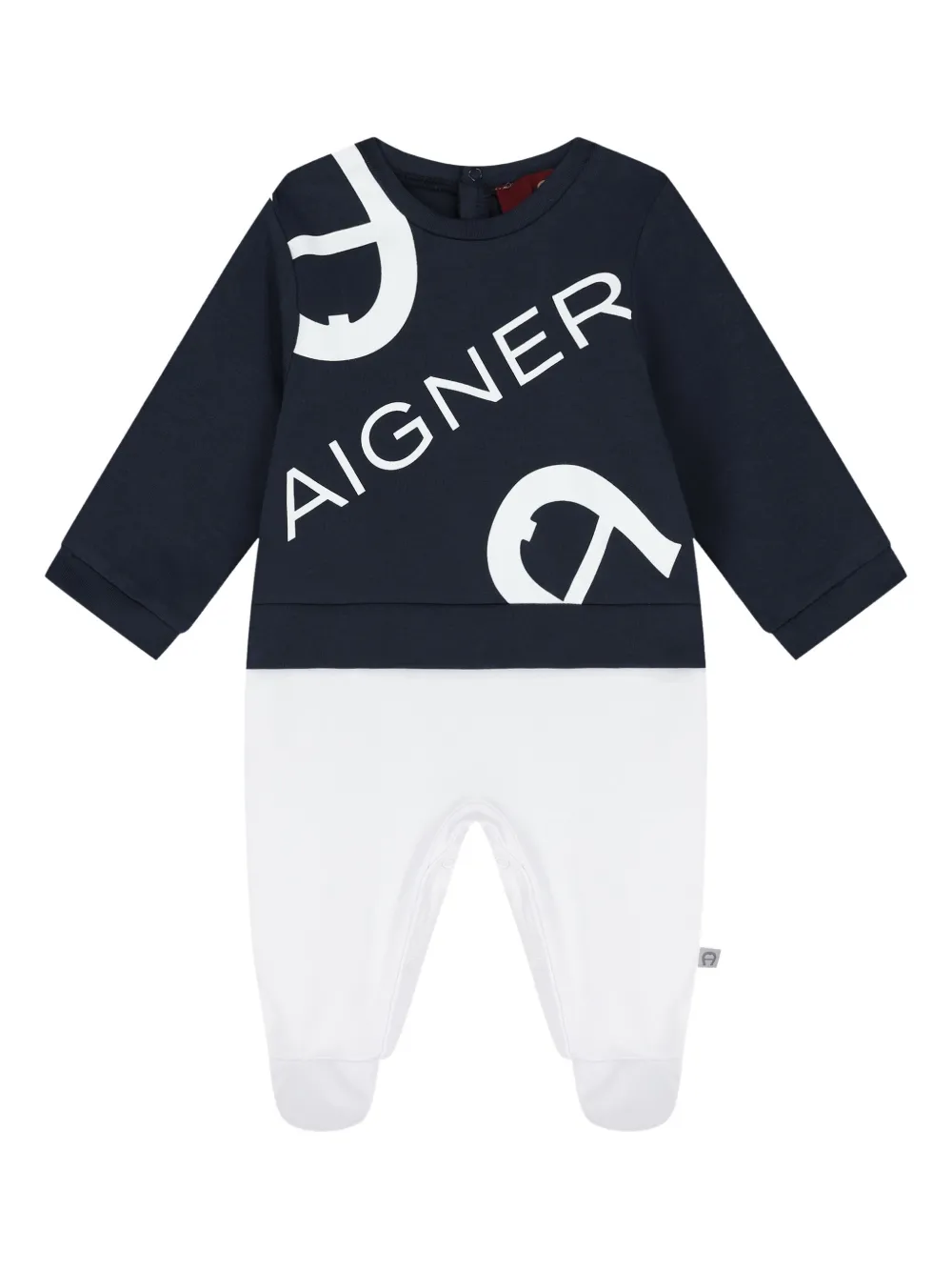 Aigner Kids グラフィック ロンパース - ブルー Aigner Kids グラフィック ロンパース - ブルー