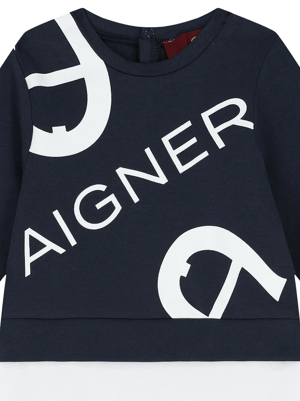 Aigner Kids Playsuit met logo Blauw